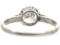 French Art Deco Platinum & Solitaire Diamond Ring