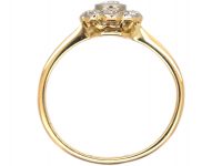Edwardian 18ct Gold & Platinum, Diamond Daisy Cluster Ring