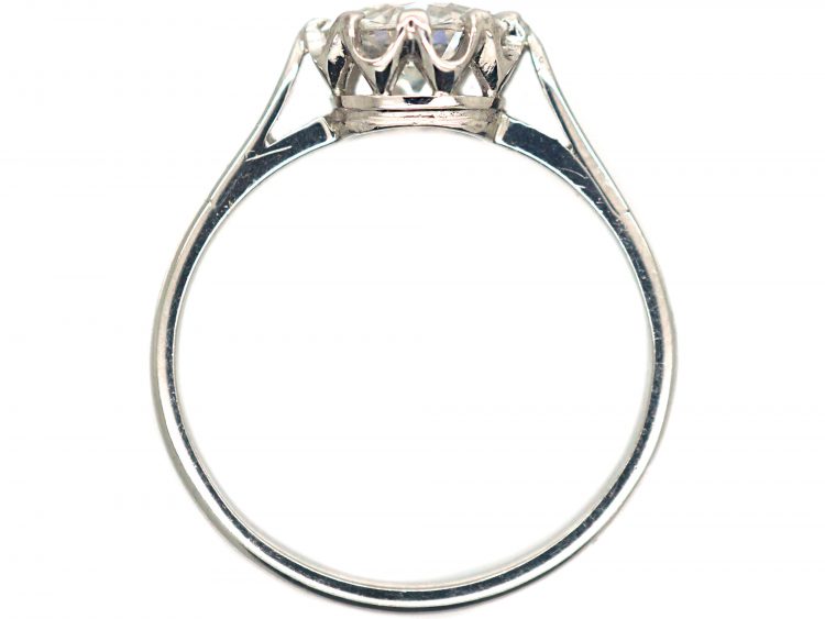 French Art Deco Platinum & Solitaire Diamond Ring