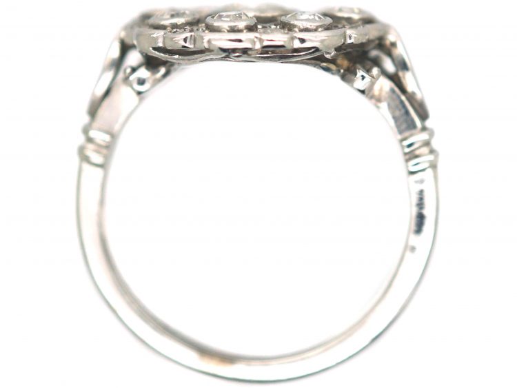 Art Deco 18ct White Gold, Diamond Cluster Ring