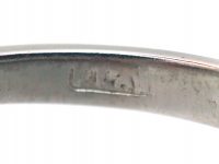 Art Deco Platinum, Almandine Garnet & Diamond Oval Cluster Ring