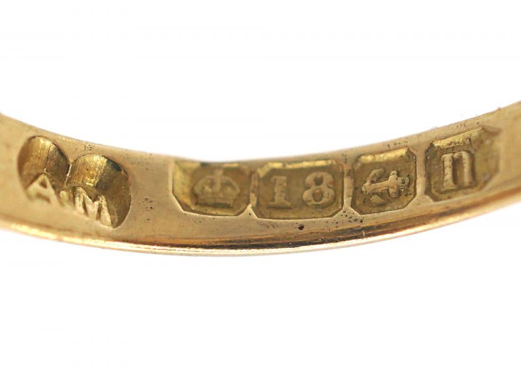 Edwardian 18ct Gold, Three Stone Sapphire & Diamond Ring