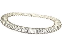 Norwegian Silver & White Enamel Collar Necklace by Einar Modahl