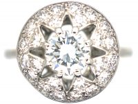 French Platinum Diamond Cluster Ring by Cartier, Paris