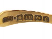 Edwardian 18ct Gold, Sapphire & Diamond Scroll Design Ring