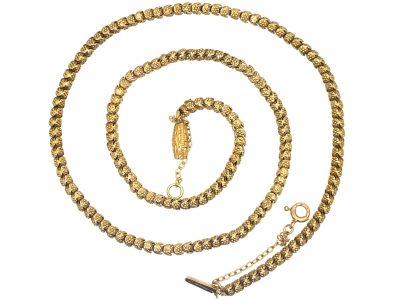 Victorian 15ct Gold Chain with Flower Motif & Decorative Clasp