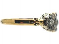 Victorian 18ct Gold & Diamond Triple Cluster Ring