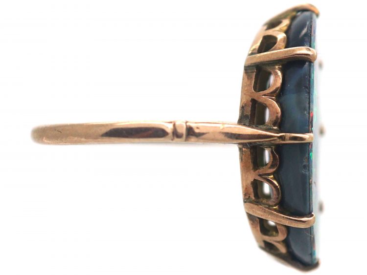 Art Deco 14ct Gold, Opal Doublet Ring