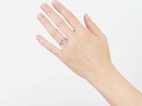 18ct White Gold Rectangular Aquamarine & Diamond Ring