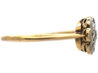 Edwardian 18ct Gold & Platinum, Diamond Daisy Cluster Ring