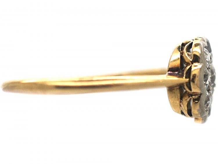 Edwardian 18ct Gold & Platinum, Diamond Daisy Cluster Ring