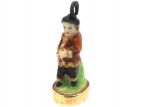 Victorian Chelsea-Derby Porcelain 18th Century Gentleman figurine Fob Charm