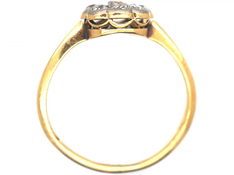 Edwardian 18ct Gold & Platinum, Diamond Daisy Cluster Ring
