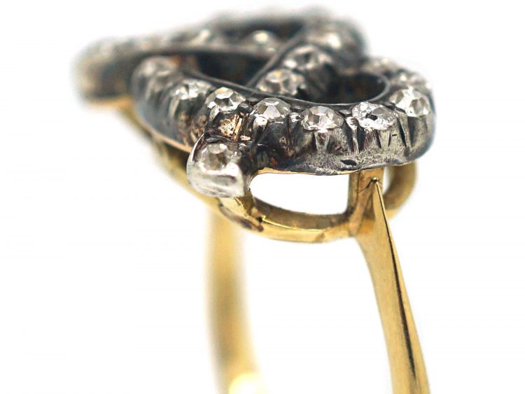 18ct Gold, Silver & Diamond Lover's Knot or Stafford Knot Ring