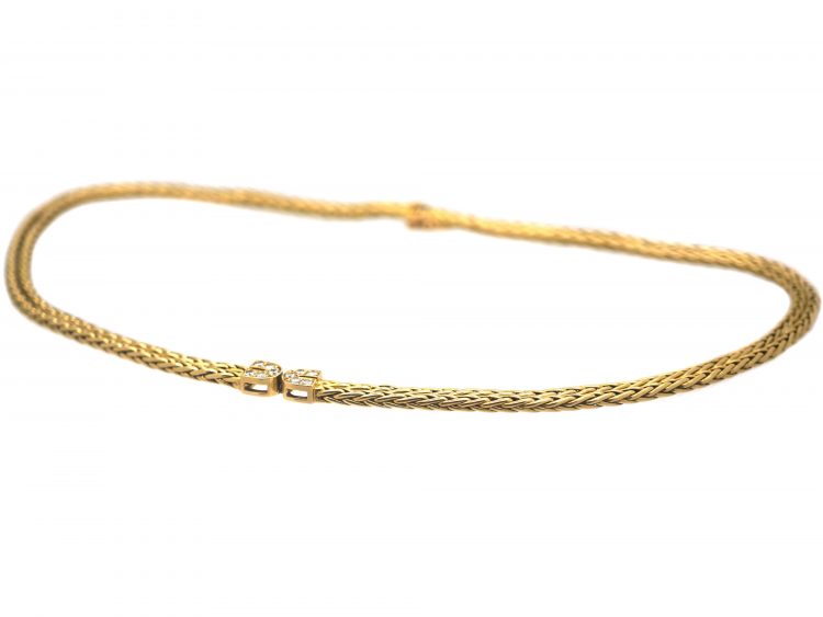 French 18ct Gold & Diamond Necklace by Hermès, Paris