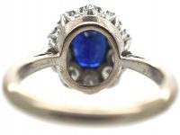 18ct White Gold & Platinum, Sapphire & Diamond Cluster Ring