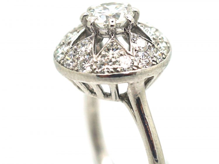 French Platinum Diamond Cluster Ring by Cartier, Paris