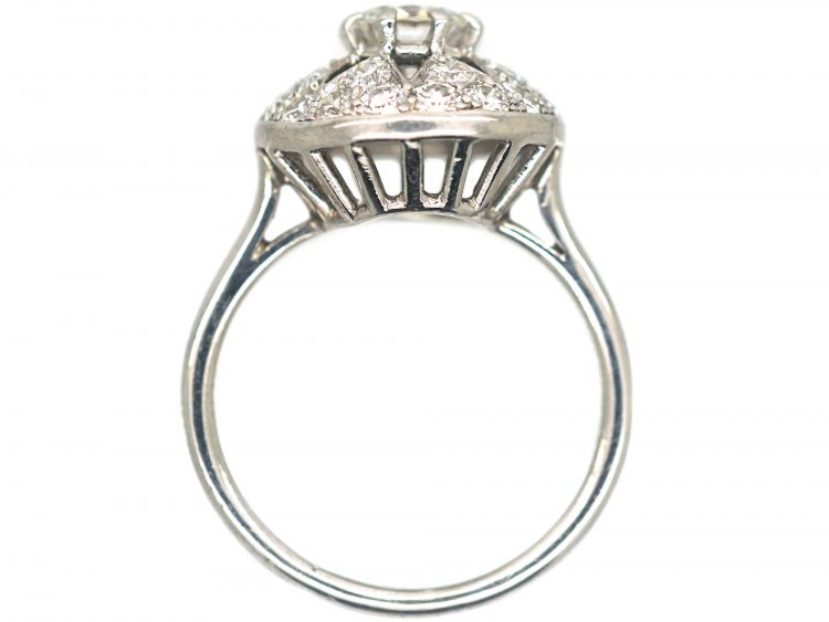 French Platinum Diamond Cluster Ring by Cartier, Paris