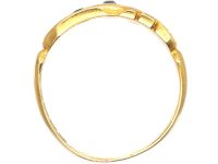 Edwardian 18ct Gold, Sapphire & Diamond Scroll Design Ring