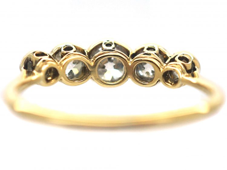 Edwardian 18ct Gold & Platinum, Five Stone Diamond Ring