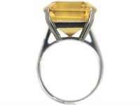 Retro 18ct White Gold & Citrine Ring