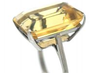 Retro 18ct White Gold & Citrine Ring