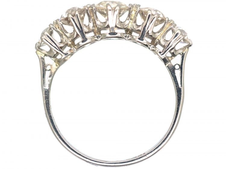 Art Deco Platinum, Five Stone Diamond Ring
