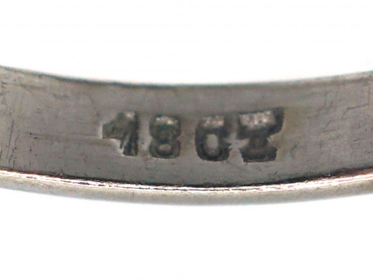 Art Deco 18ct White Gold, Sapphire & Diamond Half Eternity Ring