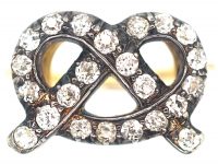 18ct Gold, Silver & Diamond Lover's Knot or Stafford Knot Ring