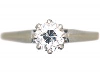 Art Deco 18ct Gold & Platinum, Diamond Solitaire Ring