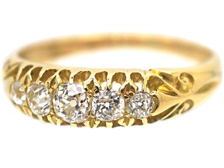 Victorian 18ct Gold Five Stone Diamond Ring