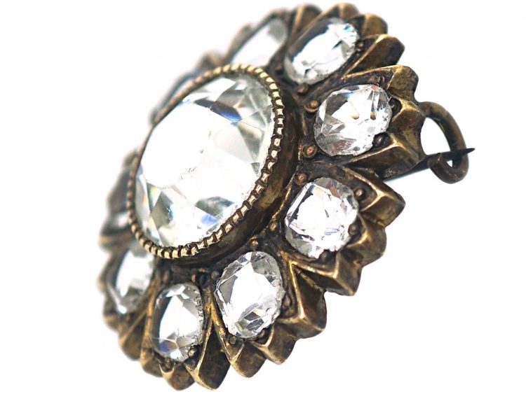 Victorian Flower Brooch set with Paste