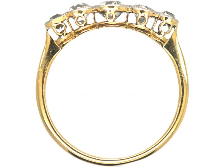 Edwardian 18ct Gold & Platinum, Five Stone Diamond Ring
