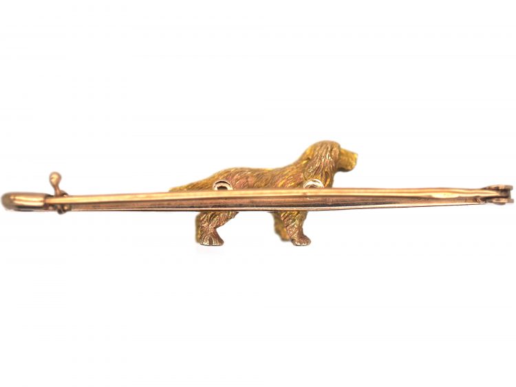 Edwardian 9ct Gold Spaniel Brooch