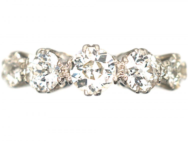 Art Deco Platinum, Five Stone Diamond Ring