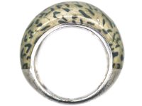 Silver & Leopard Print Enamel Ring