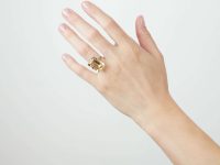 Retro 18ct White Gold & Citrine Ring