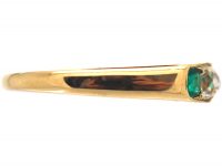 Edwardian 18ct Gold, Diamond & Emerald Ring
