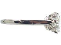 French Art Deco Platinum & Solitaire Diamond Ring