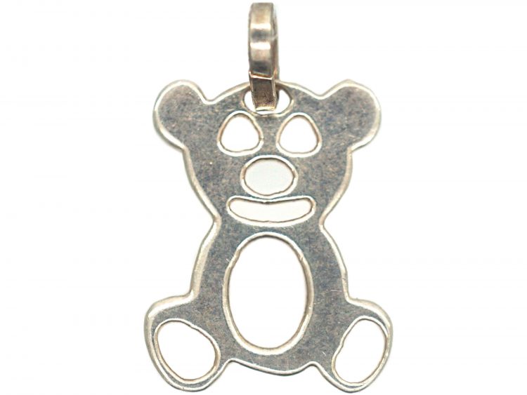 Silver Teddy Bear Charm