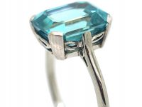 Art Deco 18ct White Gold & Platinum Ring set with a Zircon