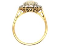 18ct Gold & Platinum Opal & Diamond Oval Cluster Ring