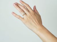 Art Deco 18ct Gold & Platinum, Diamond Solitaire Ring with Diamond Set Shoulders