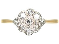 Edwardian 18ct Gold & Platinum, Diamond Cluster Ring