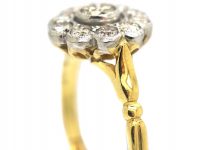 18ct Gold & Platinum, Diamond Daisy Cluster Ring