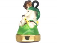 Victorian Chelsea-Derby Porcelain Cherub Seal with Carnelian Base