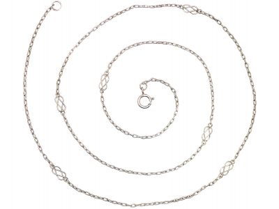 Edwardian Lover's Knot Platinum Chain