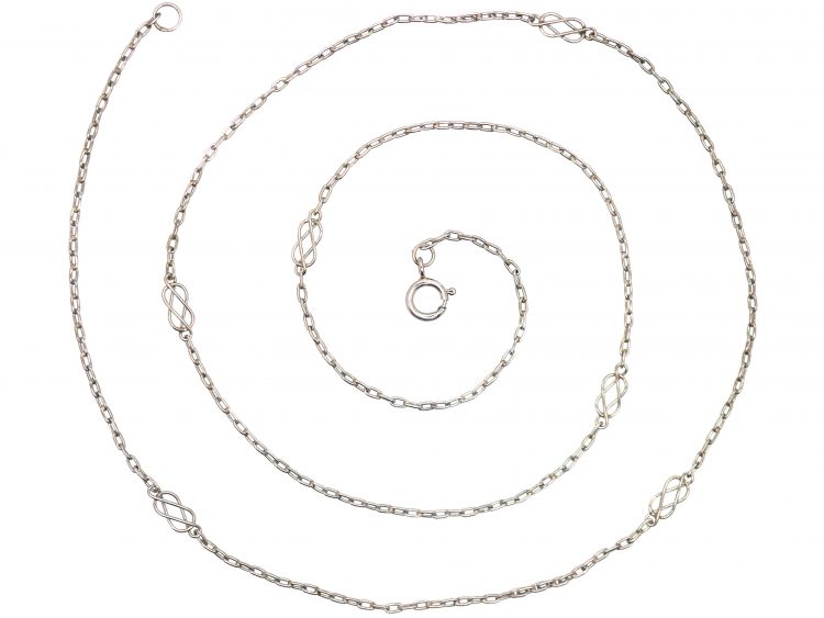 Edwardian Lover's Knot Platinum Chain