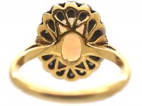 18ct Gold & Platinum Opal & Diamond Oval Cluster Ring