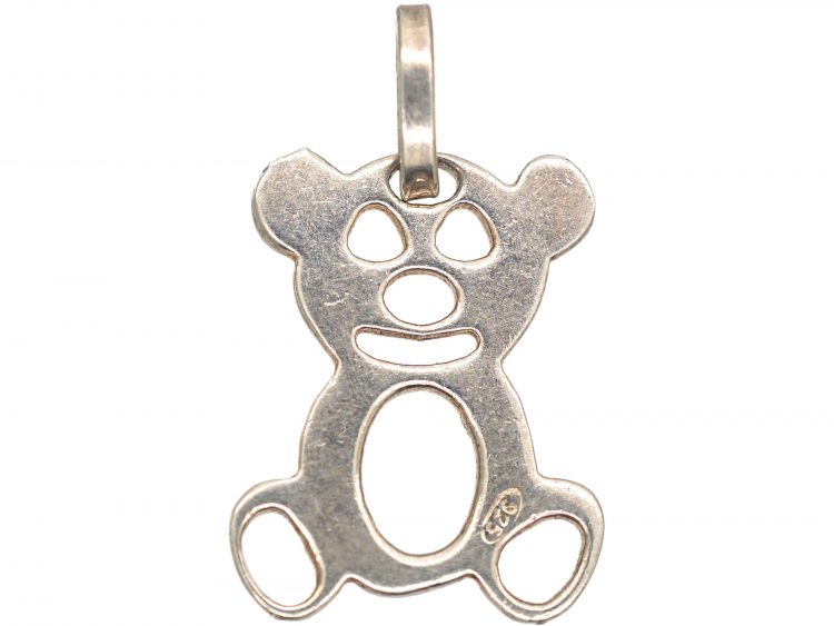Silver Teddy Bear Charm